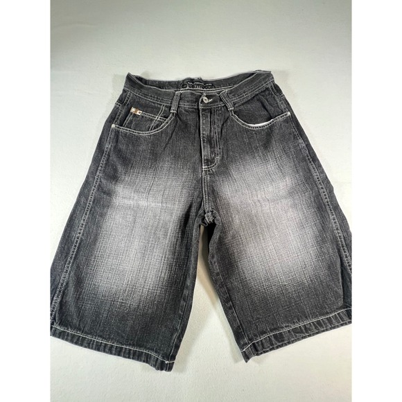 Southpole Other - Southpole Mens Baggy Denim Shorts 32 Faded Black Y2K Contrast Stitch Streetwear